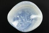 Polished Blue Calcite Bowl - Madagascar #343219-1